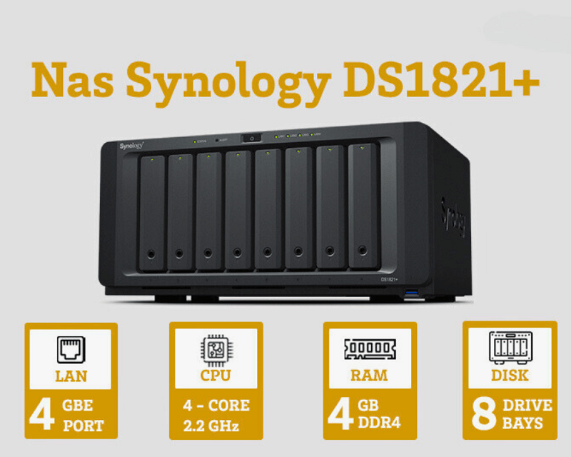 SYNOLOGY DS1821+ - BẢO VỆ DỮ LIỆU TOÀN DIỆN, AN TÂM LÀM VIỆC